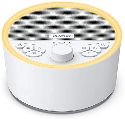 RENPHO Machine à bruit blanc, Appareil de Sommeil à Bruit Blanc Portable, White Noise Machine avec 29 Sons, Fonction de Mémoire, Minuterie Réglable, Relaxation pour Adulte, Bébé