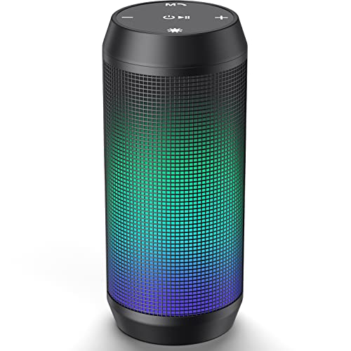 ELEHOT-Store Enceinte Bluetooth Lumineux en 5 Couleurs Haut-Parleur Portable sans Fil Enceinte USB avec Fonction Mains Libres Support Carte TF/Clé USB,Double Appairage Stéréo,Autonomie 16 hrs