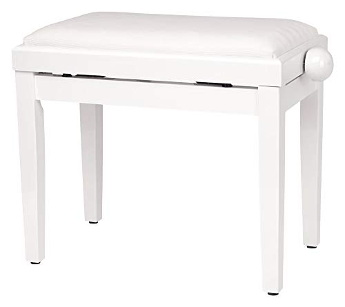 Classic Cantabile Banquette de Piano en Blanc Brillant