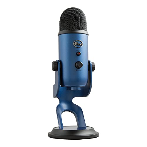 Blue Microphones Yeti, Micro USB pour Enregistrer, Streaming, Gaming, Podcast, Micro PC & Mac, Micro Gaming condensateur, Micro PC & Mac avec Effets Blue VO!CE, Support ajustable, Plug and Play-Bleu