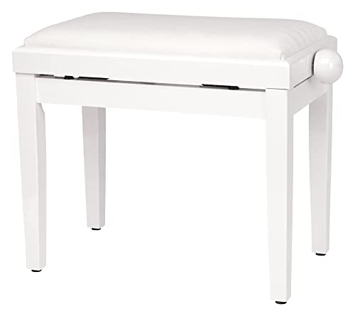 Classic Cantabile Banquette de Piano en Blanc Brillant