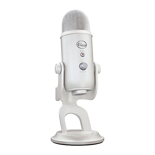 Logitech for Creators Blue Yeti Premium USB Gaming Mic pour Streaming sur PC & Mac, Special Edition, Blue VOICE Effects, Exclusive Streamlabs Themes, 4 Pickup Patterns, Plug & Play - Blanc