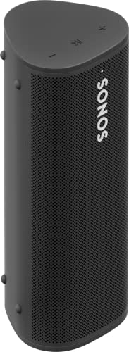 Sonos Roam SL (Schwarz). Kompakte Größe und hochwertiger Sound für zuhause und unterwegs mit diesem leichten, mobilen Speaker, Kompatibel mit Lautsprecher