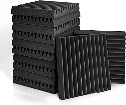 Fstop Labs Mousse Acoustique 12 Paquet, 2,5x 30x30 cm, Panneau Acoustique, Traitement Acoustique Utilisé à la Maison et au Bureau