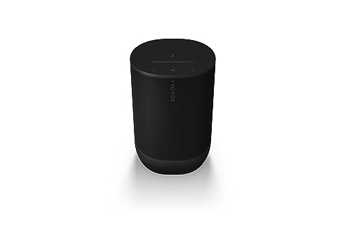 Sonos Move 2 | Enceinte Nomade sans Fil avec Wi-FI, Bluetooth, Amazon Alexa, 24 Heures d'autonomie, Socle de Charge sans Fil - Noir