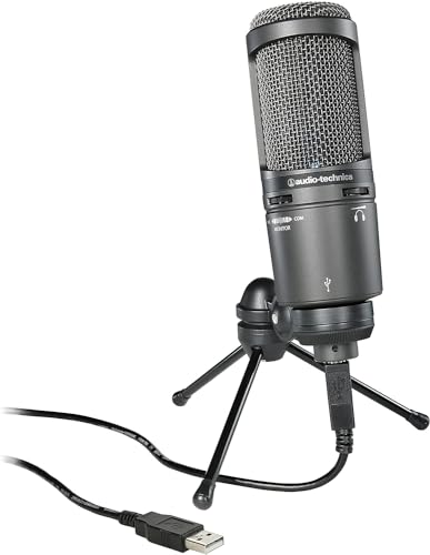 Audio-Technica 2020USB+ Microphone Cardioïde à Électret (connexion USB) Gris Foncé