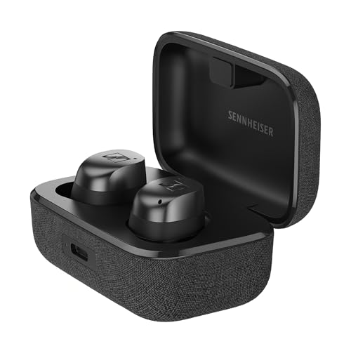 Sennheiser MOMENTUM True Wireless 4 - Écouteurs intelligents avec Bluetooth 5.4, son très clair, design confortable, autonomie de 30 h de la batterie et ANC adaptatif - noir graphite