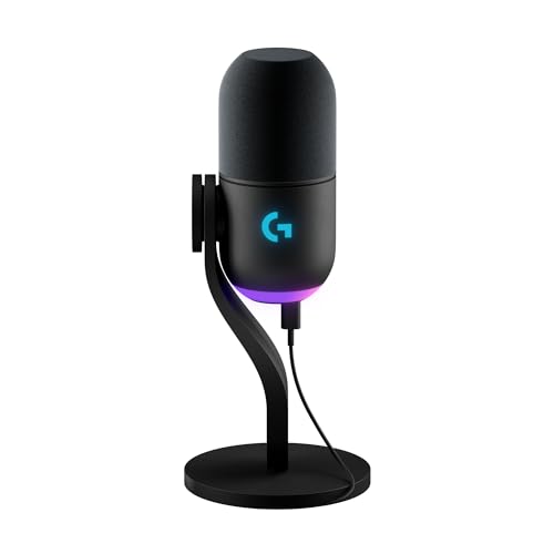 Logitech G Yeti GX Microphone Gaming RVB Dynamique avec LIGHTSYNC, USB prêt à l’Emploi pour Streaming, supercardioïde, pour PC/Mac - Noir