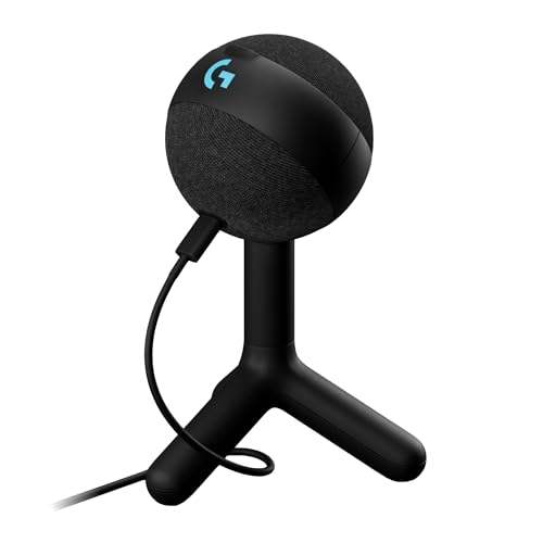 Logitech G Yeti Orb Microphone Gaming RVB à condensateur avec LIGHTSYNC, USB prêt à l’Emploi pour Streaming, cardioïde, pour PC/Mac - Noir