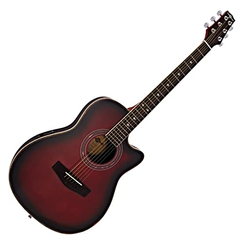 Guitare Électro-Acoustique Roundback par Gear4music Red Burst