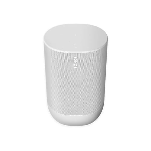 Sonos Move - Enceinte sans Fil - Multiroom WiFi et Bluetooth - Air Play 2 - Son Clair et Puissant - Assistant Google et Amazon Alexa Intégrés - Interface Tactile - Blanc