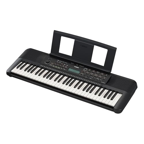 Yamaha PSR-E283 Clavier d'initiation compact, 410 sonorités d'instruments, 150 styles d'accompagnement et 122 morceaux, 2 cours en ligne avec le professeur de l'école de musique Yamaha Music School