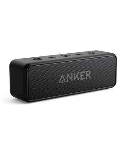 Anker Enceinte Bluetooth Portable, SoundCore 2 Haut Parleur sans fil avec basses puissantes, autonomie de 24 heures, porté de 20 m, étanche waterproof IPX7 et microphone intégré - Noir