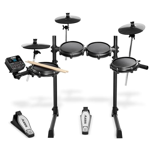 Alesis Turbo Mesh Kit - Batterie Électronique 7 Pièces en Peau Maillée avec Rack en Acier Ultra-Résistant, 100 Sons, 30 Morceaux à Accompagner, Câbles de Connexion, Baguettes et Clé de Batterie