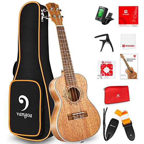 Vangoa Ukulélé Tenor 26 pouces Acajou Solide Hawaii Acoustic Ukulele avec des kits pour débutants