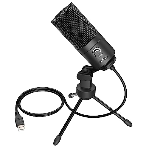 FIFINE USB Microphone d'enregistrement de Studio, Micro à Condensateur pour PC, PS4, Mac, Windows