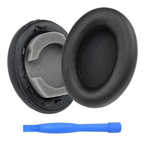 Remplacement Coussinets d'oreille pour Sony WH-1000XM3 Noise Cancelling Casque par MMOBIEL - Memory Foam et Protein PU Coussinet Casque - Coussinets de Rechange – Noir