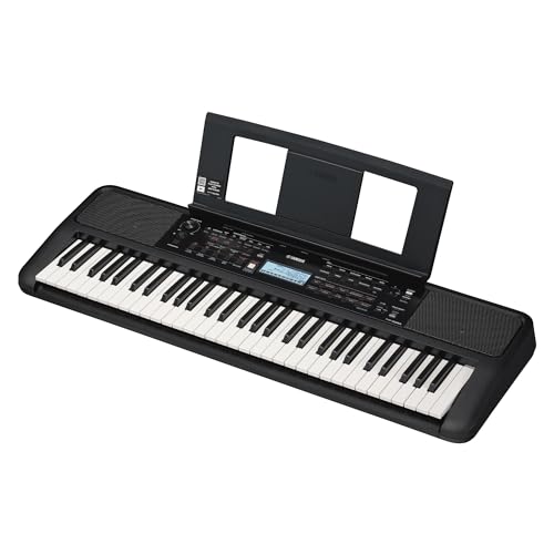 Yamaha PSR-E383 Clavier portable pour débutants, 650 voix d'instruments authentiques avec touches tactiles et une polyphonie de 48 notes