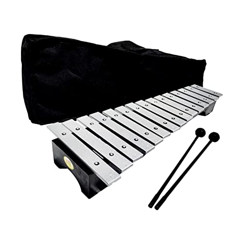 Xylophone Professionnel à 15 échelles avec étui et Kit de Percussion Maillets Glockenspiel Xylophone pour Enfant, Adulte