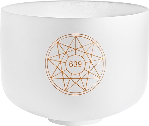 Solfeggio Bol chantant en cristal de quartz de haute pureté pour la méditation, l'ASMR, la guérison des chakras, la thérapie par le son ou le yoga