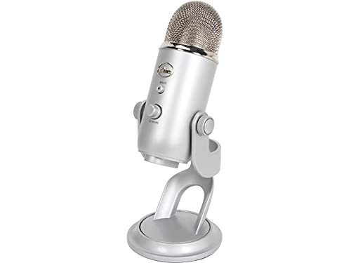 Blue Microphones Yeti, Micro USB pour Enregistrer, Streaming, Gaming, Podcast, Micro Gaming condensateur, Micro PC & Mac avec Effets Blue VO!CE, Support ajustable, Plug and Play - Argent