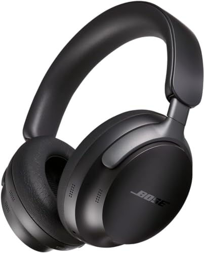 Bose QuietComfort Ultra Casque sans fil à réduction de bruit avec audio spatial, Casque supra-aural avec micro intégré, jusqu’à 24 h d’autonomie de la batterie, Noir