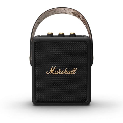 Marshall Stockwell II Enceinte Bluetooth Portatif - Noir et Laiton[Exclusif Amazon]