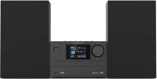 Kenwood M-525DAB Système Micro Hi-FI avec Lecteur CD, USB, Dab+ and Bluetooth Audio Streaming, Ecran Couleur 6.1 cm, Télécommande, Noir