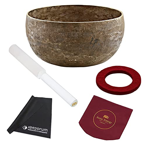 Meinl Sonic Energy SB-O-900 Singing Bowl Origin Series Bol chantant + râpe pour bol chantant + chiffon microfibre Keepdrum