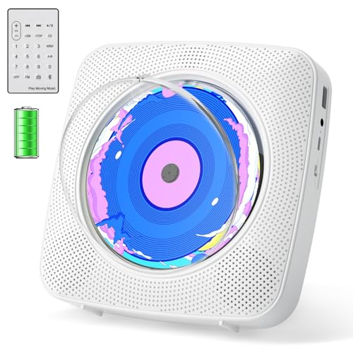 Lecteur CD Portable Bluetooth: Kegaudio Lecteur CD Enfant Lecteur CD Bluetooth avec Haut-Parleur Lecteur CD Radio Lecteur CD Mural avec Télécommande Prise USB AUX 3,5 mm