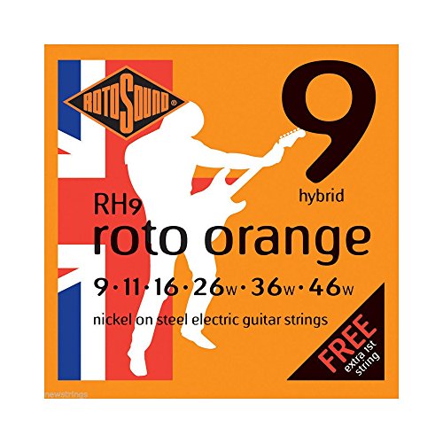 Rotosound Roto Orange Jeu de cordes pour guitare électrique Nickel Tirant hibryd (9 11 16 26 36 46)