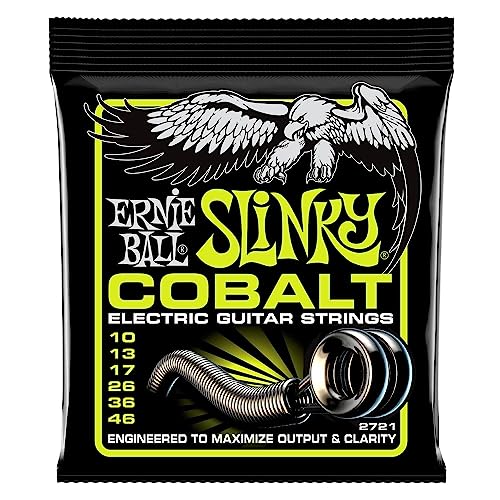 Ernie Ball Regular Slinky Cobalt Cordes pour guitare électrique, calibre 10-46