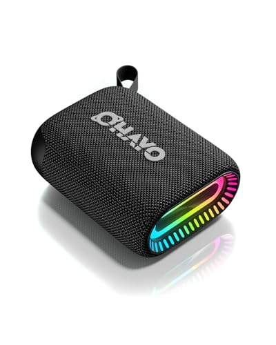 OHAYO Mini Enceinte Bluetooth Puissante, Éclairage RGB, Autonomie 24 hrs, Double Appairage Stéréo Enceinte Portable Bluetooth 5.3 sans Fil IPX7 Étanche, pour Fêtes Voyage