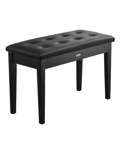 VEVOR Banc de Piano 750x355x490 mm Tabouret de Piano avec Coussin Rembourré Haute Densité, Banquette Siège de Piano en Bois, Compartiment de Banc de Rangement pour Livres de Musique, Chambre à Coucher