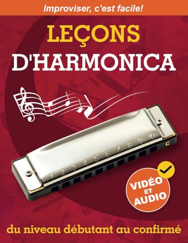 Leçons d'harmonica du niveau débutant au confirmé: Méthode Originale pour Apprendre à Jouer de l’Harmonica et à Improviser + Vidéo et Audio